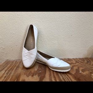 Anne Klein white vegan leather loafers